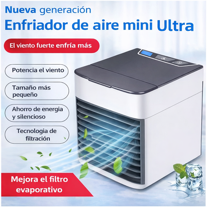 Mini Ventilador Enfriador de Aire Portátil con Luz LED – 3 Velocidades