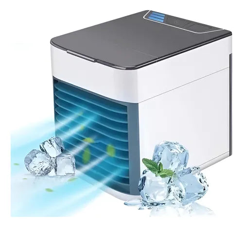 Mini Ventilador Enfriador de Aire Portátil con Luz LED – 3 Velocidades